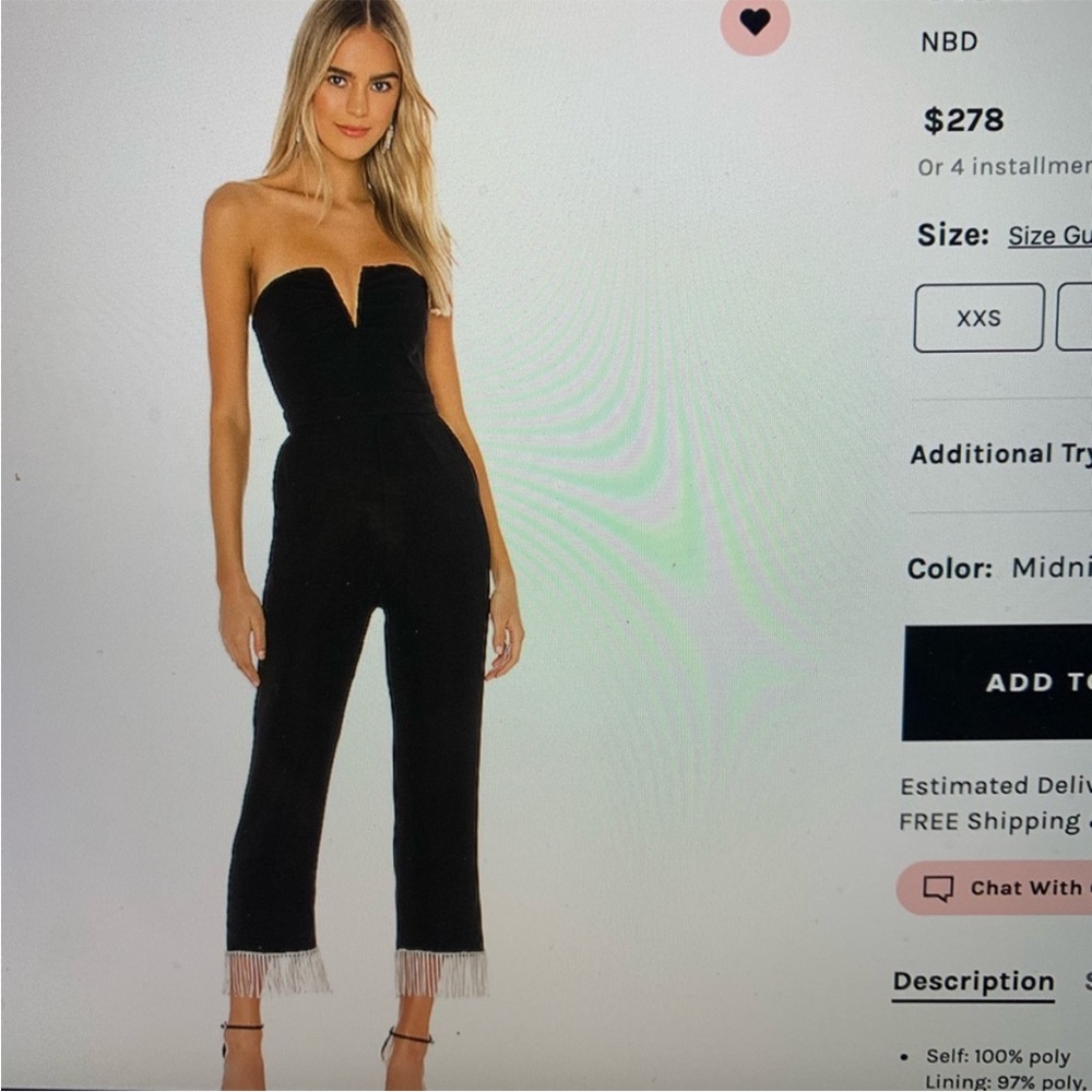 NBD black jumpsuit with fun sparkly detail